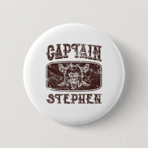 Badge Rond 5 Cm Vintage Capitaine Stephen Pirate personnalisé Pont