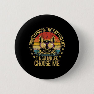 Badge Rond 5 Cm Vintage Chat Papa Pour Hommes Drôle Chat Papa Fête