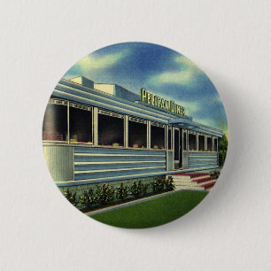 Badge Rond 5 Cm Vintage Classic les années 50 Retro Restaurant Pél