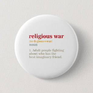 Badge Rond 5 Cm Vintage Conflit religieux Définition Ac anti-relig