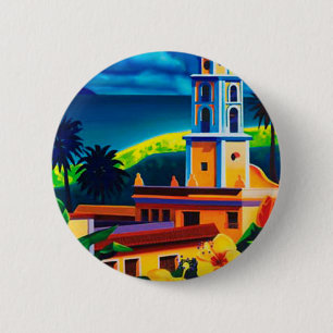 Badge Rond 5 Cm Vintage Cuba