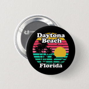 Badge Rond 5 Cm Vintage Daytona Beach Floride