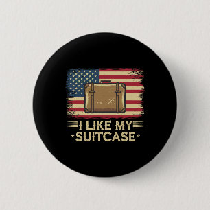 Badge Rond 5 Cm Vintage Drôle J'Aime Ma Valise Trump Mème