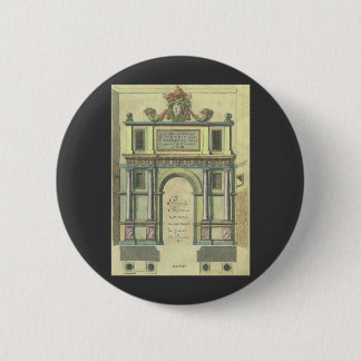 Badge Rond 5 Cm Vintage Église Porte Entrée Renaissance Architectu