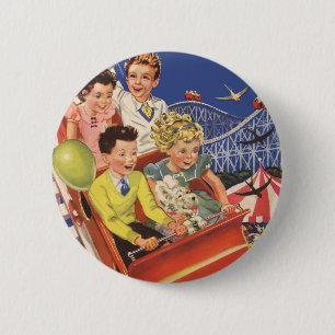 Badge Rond 5 Cm Vintage Enfants Ballottes Roller Dessous de verre 