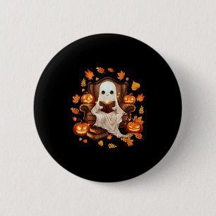 Badge Rond 5 Cm Vintage Fantôme Lecture Livre Amateurs Gothique Ha