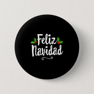 Badge Rond 5 Cm Vintage Feliz Navidad Rétro Noël Mexicain Espagnol