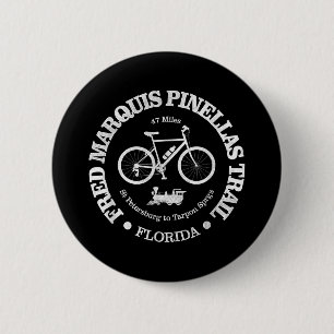 Badge Rond 5 Cm Vintage Fred Marquis Pinellas Piste cyclable Flori