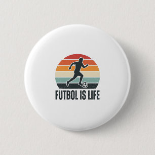 Badge Rond 5 Cm Vintage Futbol Est La Vie Conception De T-Shirt De