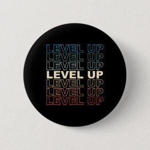 Badge Rond 5 Cm Vintage Gamer Niveau Up Vidéo Jeu Lover Retro Gami