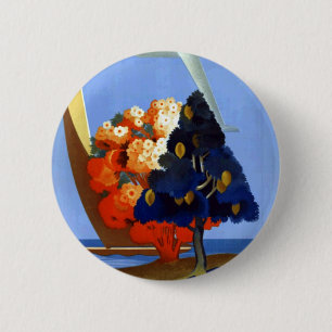 Badge Rond 5 Cm Vintage Garda Italie Europe Air Travel