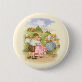 Badge Rond 5 Cm Vintage Georgie Porgie Mère Goose Nursery Rhymes