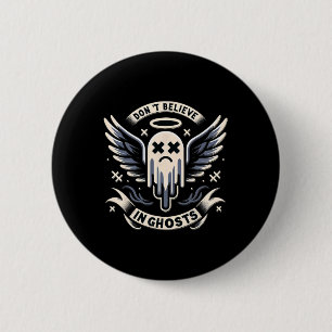 Badge Rond 5 Cm Vintage Ghost Design mignon Ghost Halloween Éffray