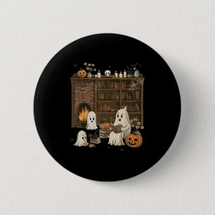 Badge Rond 5 Cm Vintage Ghost Lecture Livre Lovers Bibliothèque Ha