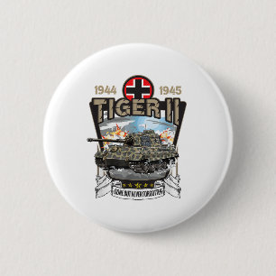 Badge Rond 5 Cm Vintage Guerre Mondiale 2 Tigre Allemand Tank 2 Ii