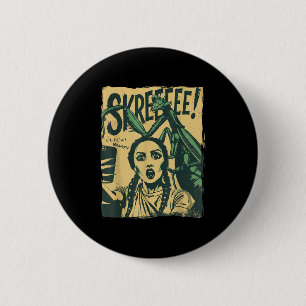Badge Rond 5 Cm Vintage Horreur Comic Monster Selfie Retro Hallowe