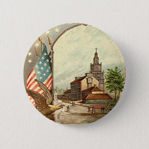 Badge Rond 5 Cm Vintage Independence Hall