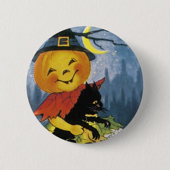 Badge Rond 5 Cm Vintage Jack o' Lantern (Devant)