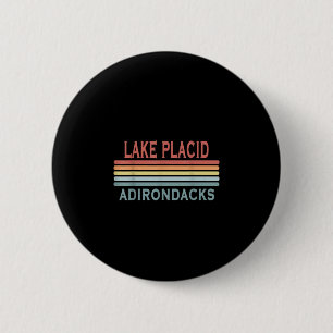 Badge Rond 5 Cm Vintage lac placide adirondacks ny 