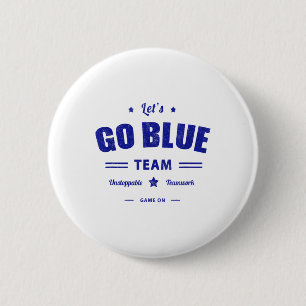 Badge Rond 5 Cm Vintage Lets Go Blue Competition Jeu de guerre Tea
