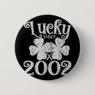 Badge Rond 5 Cm Vintage Lucky depuis 23 2002 Lucky St. Patricks Da