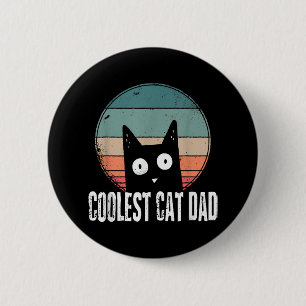 Badge Rond 5 Cm Vintage Mens Chat Papa Le Plus Coolle   Funny Chat