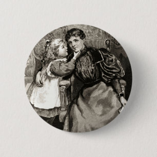 Badge Rond 5 Cm Vintage mère et fille