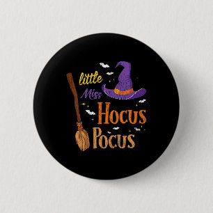 Badge Rond 5 Cm Vintage Miss Hocuss Pocuss Halloween sorcière