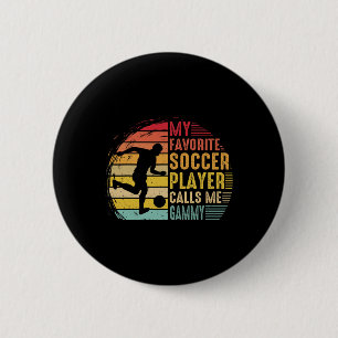 Badge Rond 5 Cm Vintage Mon Joueur de Foot Favori M'appelle Mamie