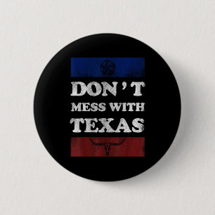 Badge Rond 5 Cm Vintage Ne Touche Pas Au Longhorn Lone Star State