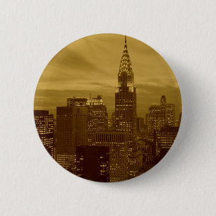 Badge Rond 5 Cm Vintage New York Manhattan