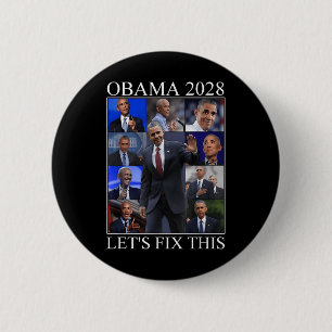 Badge Rond 5 Cm Vintage Obama 2028 Un drôle d'élection politique p