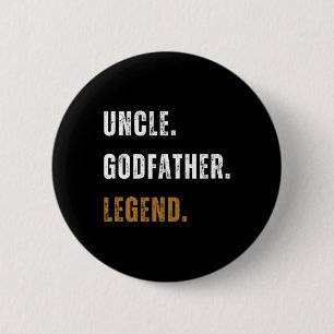 Badge Rond 5 Cm Vintage oncle Parrain Légende Drôle Nouveau Oncle