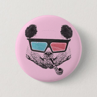 Badge Rond 5 Cm Vintage panda 3-D glasses