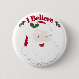 Badge Rond 5 Cm Vintage Père Noël Je crois Noël