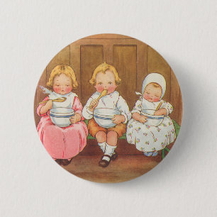 Badge Rond 5 Cm Vintage Porridge Porridge Hot Childrys Nursery Rhy