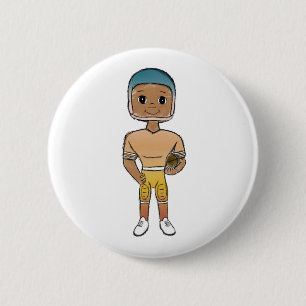 Badge Rond 5 Cm vintage retro arc-en-ciel joueur de football ombré