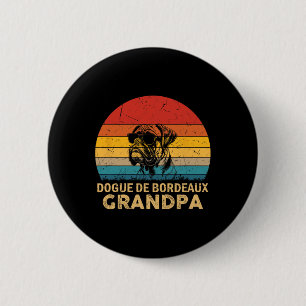 Badge Rond 5 Cm Vintage Retro Dogue De Bordeaux Grand-Père Chien F