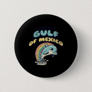 Badge Rond 5 Cm Vintage Retro Golfe Du Mexique Dauphin Drôle