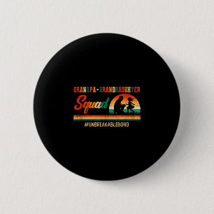 Badge Rond 5 Cm Vintage rétro grand-père petite-fille équipe père