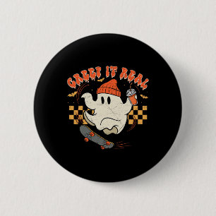 Badge Rond 5 Cm Vintage Retro Halloween Creep It Real Ghost Boy Fa