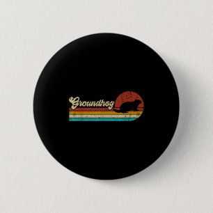 Badge Rond 5 Cm Vintage Rétro Marmotte Pour Hommes Femmes Enfants