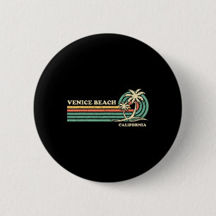 Badge Rond 5 Cm Vintage Retro Summer Vacances California Venice Be