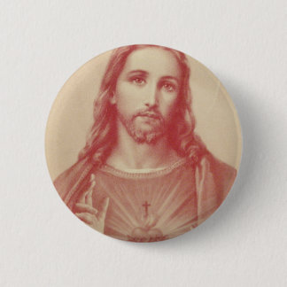 Badge Rond 5 Cm Vintage Sacré-Coeur de Jésus