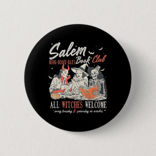 Badge Rond 5 Cm Vintage Salem Book Club Witchy Witch Saison Éffray