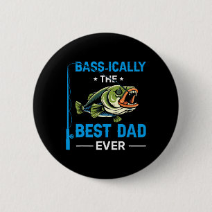 Badge Rond 5 Cm Vintage Sical Best Papa Jamais Pêcheur Père D