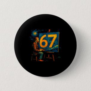 Badge Rond 5 Cm Vintage Six Seven 6 7 Mème Argot Gen Alpha Van Gog