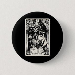 Badge Rond 5 Cm Vintage Skeleton Carlin Maman Tarot Card Vibes de 