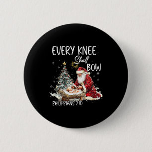 Badge Rond 5 Cm Vintage Tout Genou Fléchira Saint Nicolas Religieu