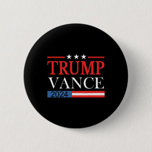 Badge Rond 5 Cm Vintage Trump Vance 2025 Rétro Drapeau États-Unis